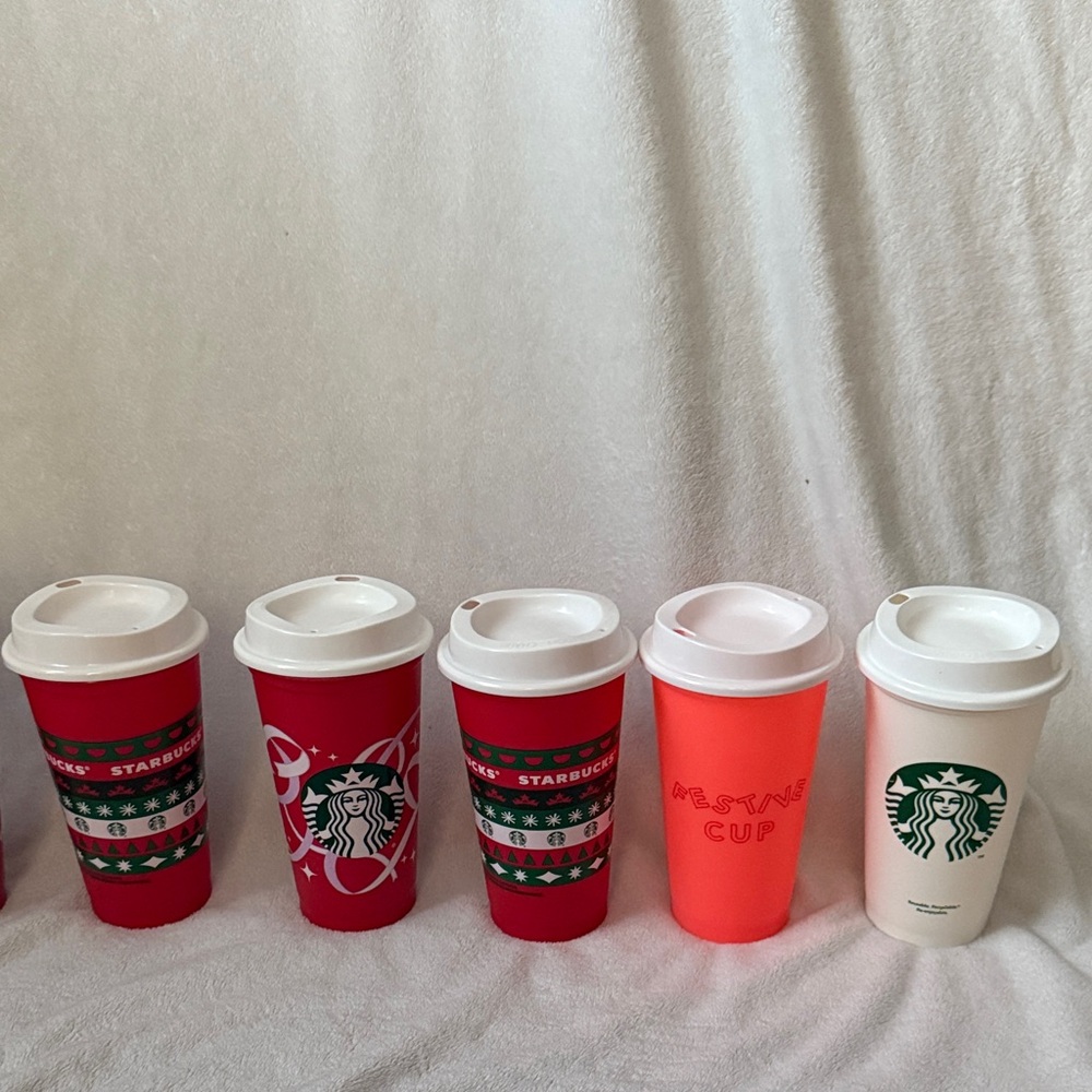 Starbucks Festive and Neon Reusable Cup Collection-Set of 6